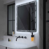 LED Spiegel Quadratisch | Wandschalter-Steuerung | Kaltweißes Licht - Reyze Seria Official Model 8